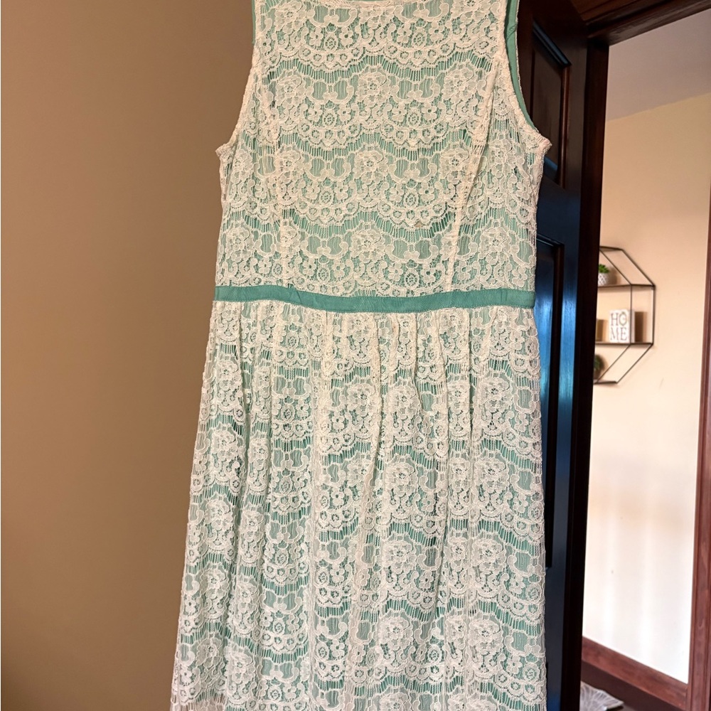 Elle Green and White Sleeveless Sundress for Weddings